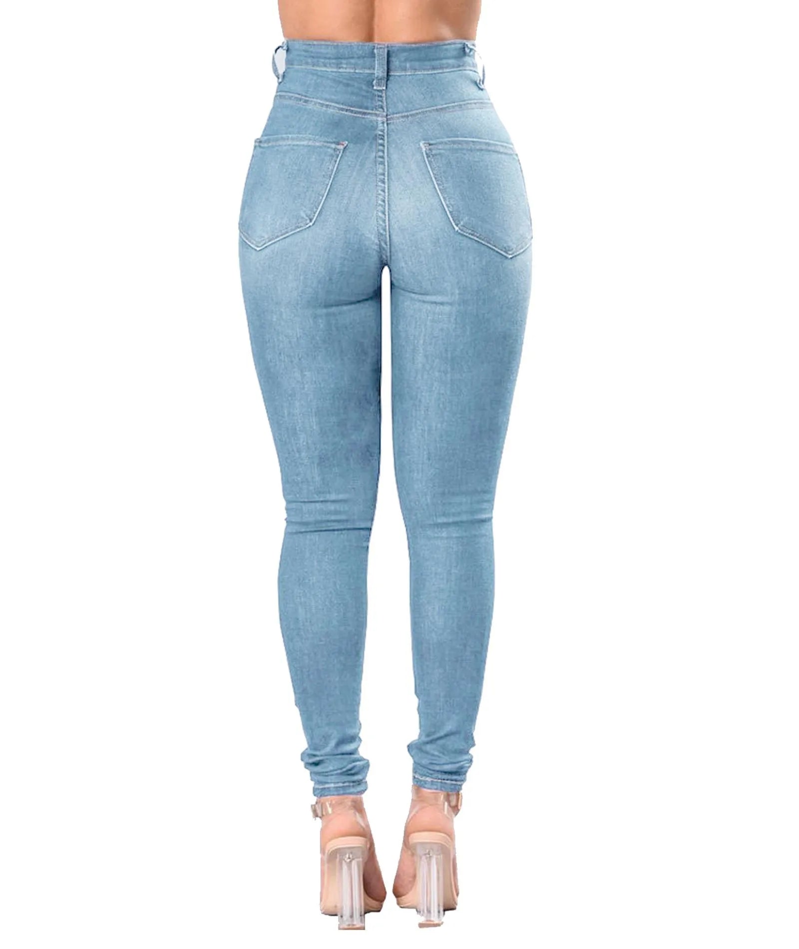 High Waist Ripped Jeans For Women