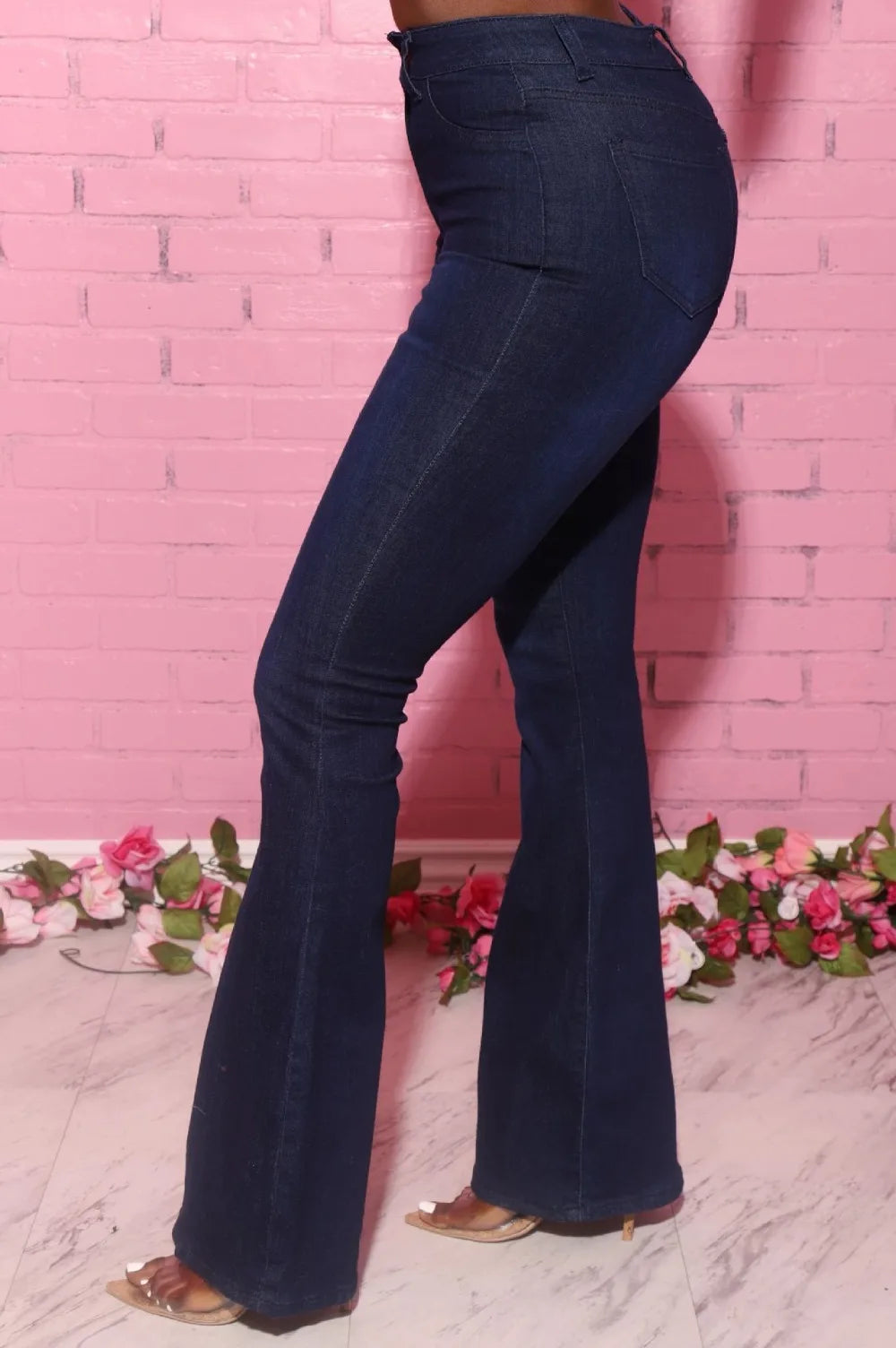 Womens High Waist Flare Jeans