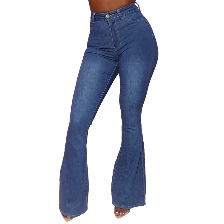 Womens High Waist Flare Jeans