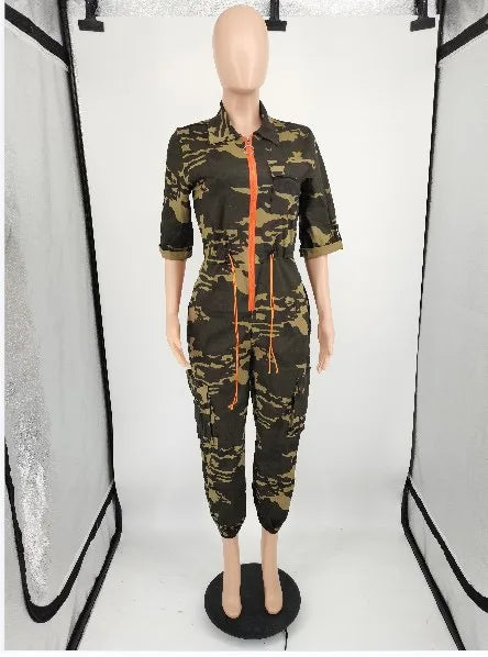 Camouflage Design One Piece Jumpsuit