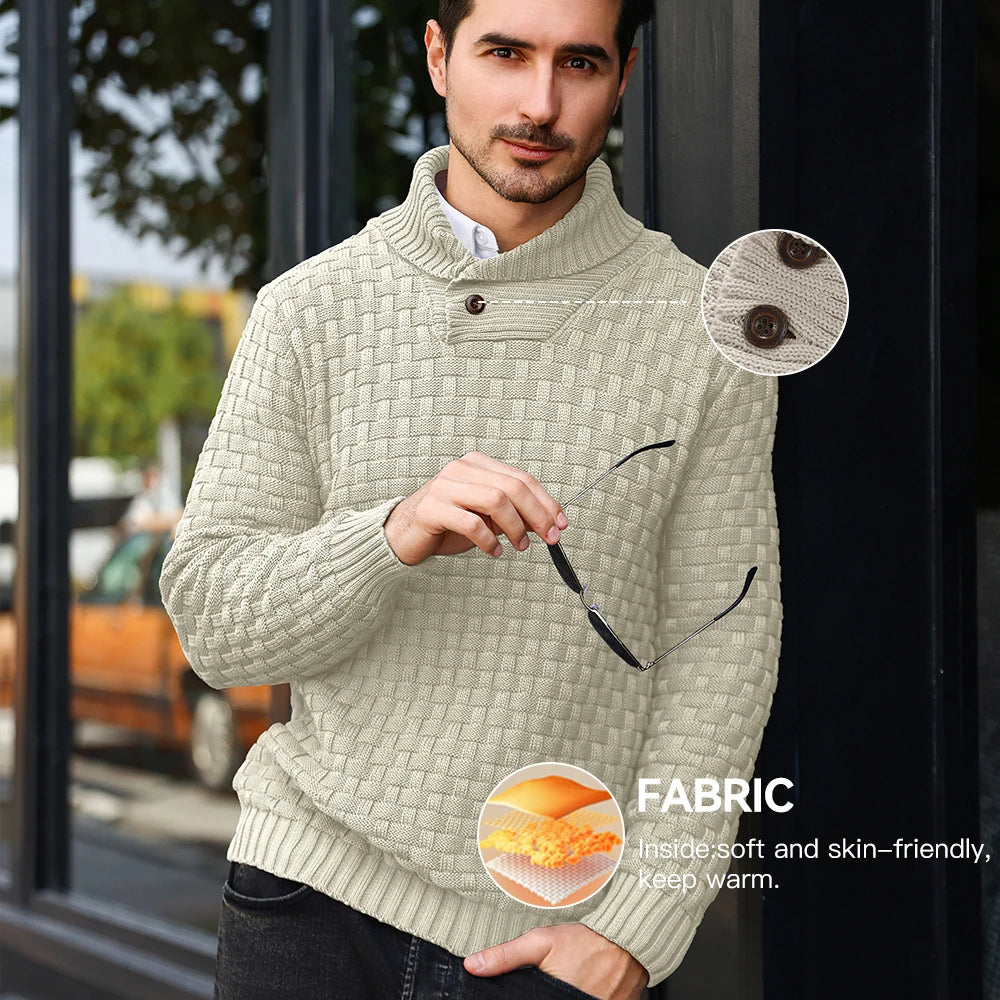 Men’s  Knitted Crew Neck  Long Sleeve Pullover
