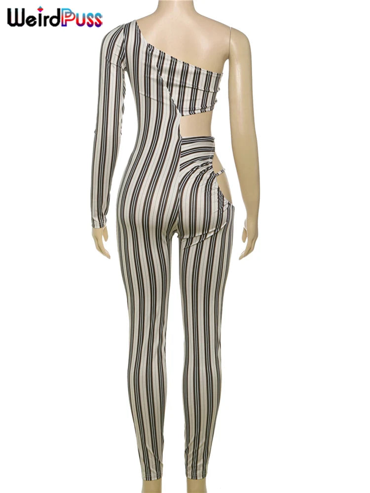 Sexy Hollow Ruched Full Sleeve  Jumpsuit