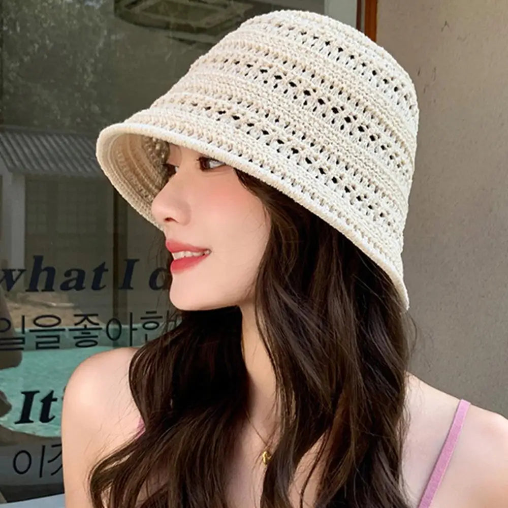 Hollow Knitted Bucket Hat