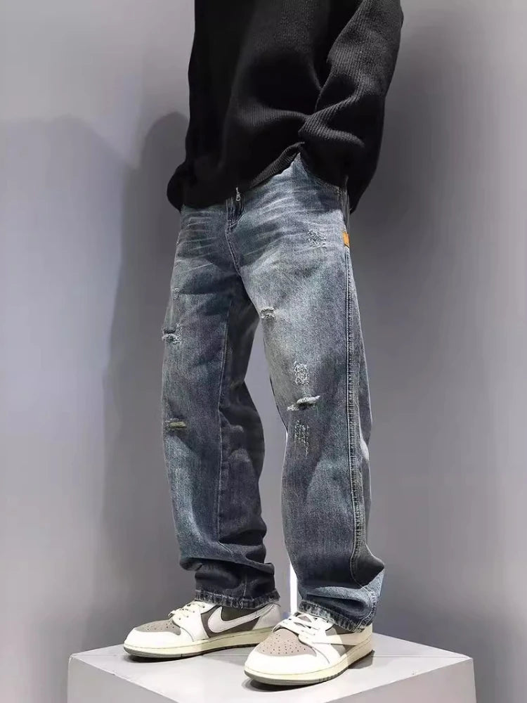 Men's Ripped Baggy Vintage Denim Pants