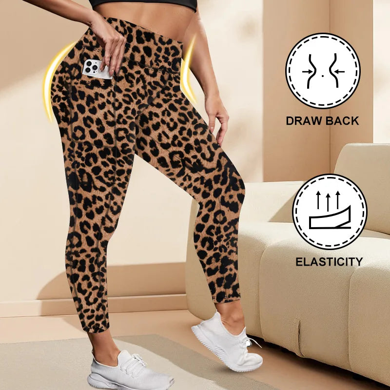 Women's High-Waisted  Butt-Lifting Leggings with Pockets Plus Size