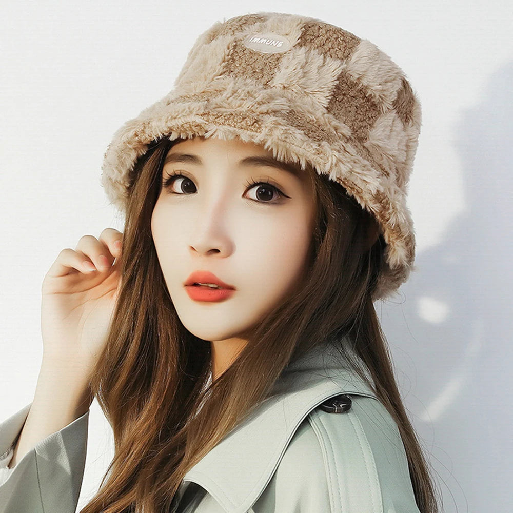 Fashion Lamb Wool Bucket Hat