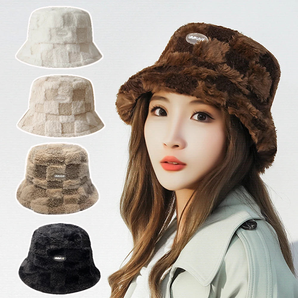 Fashion Lamb Wool Bucket Hat