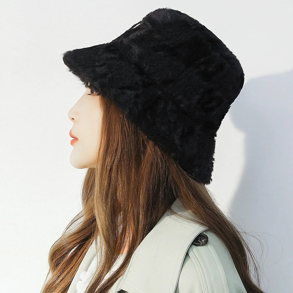 Fashion Lamb Wool Bucket Hat