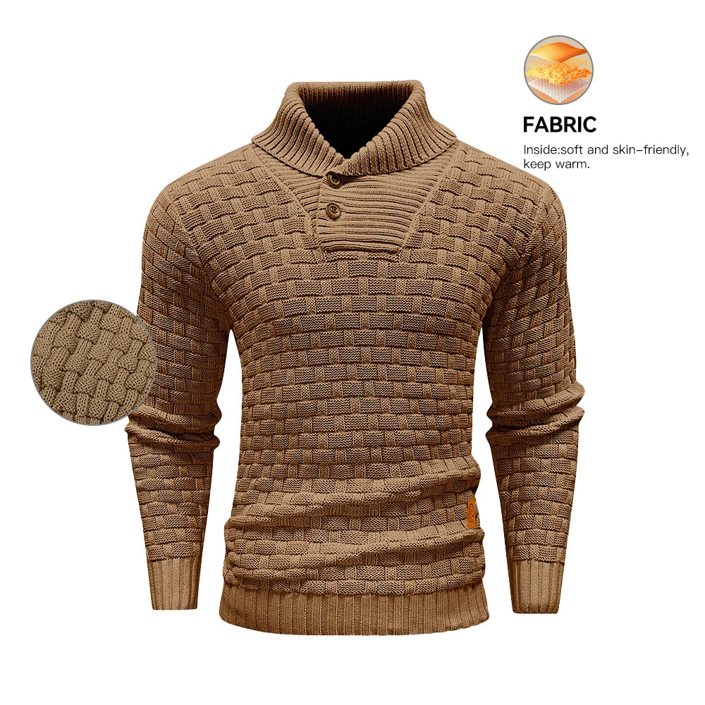 Men’s  Knitted Crew Neck  Long Sleeve Pullover