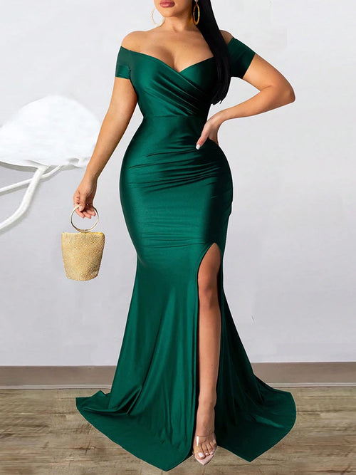 High Slit Evening Maxi Dress