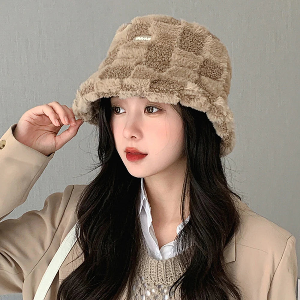 Fashion Lamb Wool Bucket Hat