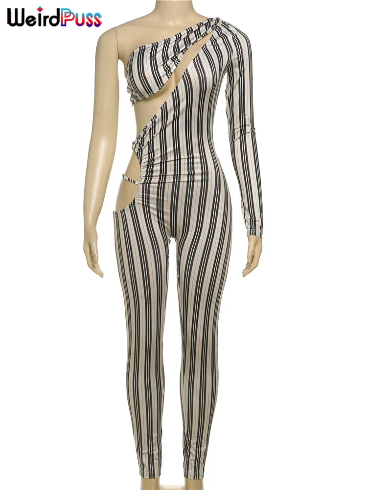 Sexy Hollow Ruched Full Sleeve  Jumpsuit