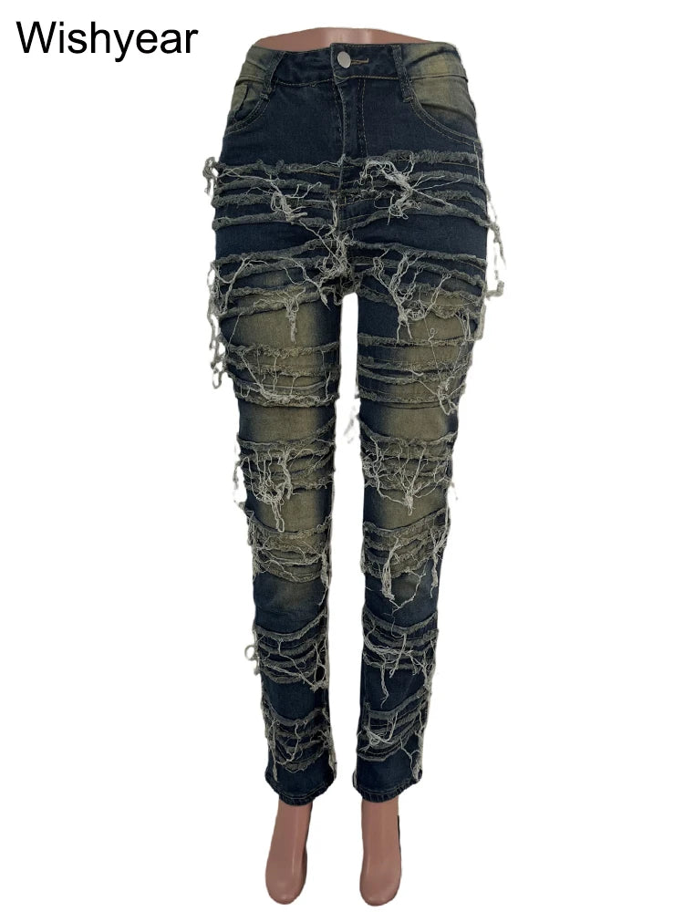 Vintag Spliced Women Jeans