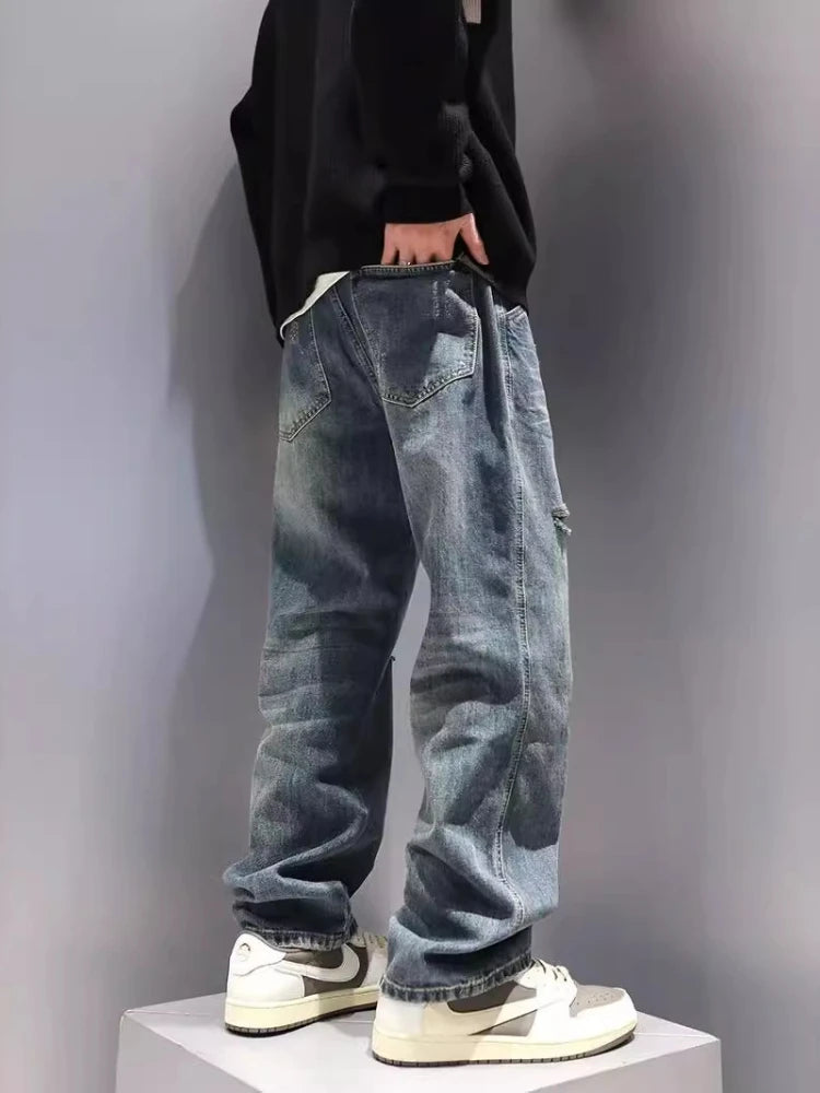 Men's Ripped Baggy Vintage Denim Pants