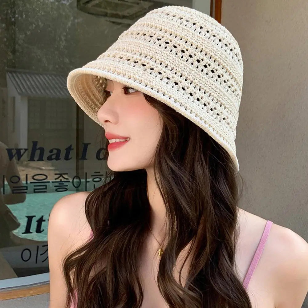 Hollow Knitted Bucket Hat