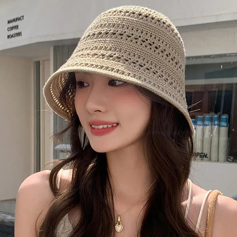 Hollow Knitted Bucket Hat