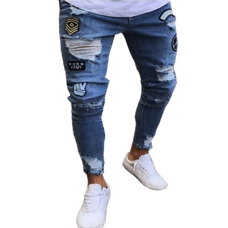 Mens Slim Hombre Denim Jeans