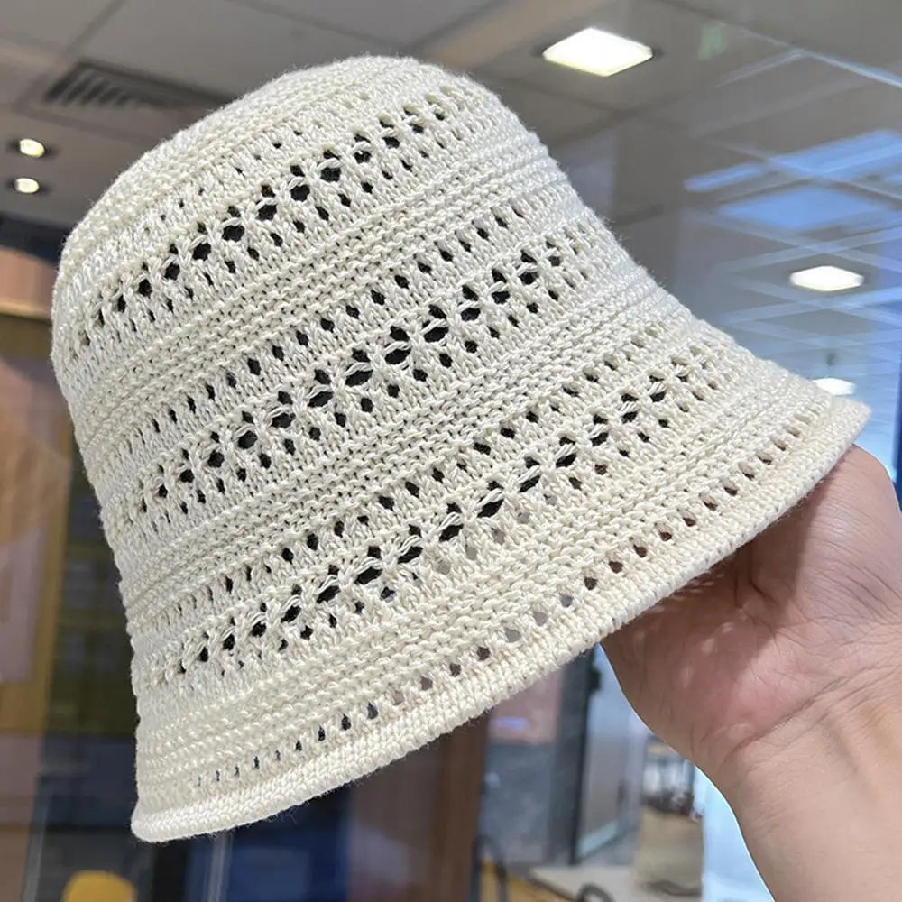 Hollow Knitted Bucket Hat