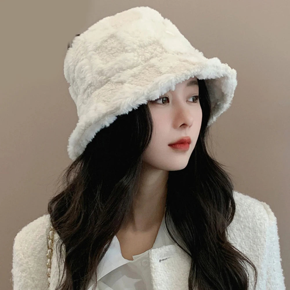 Fashion Lamb Wool Bucket Hat