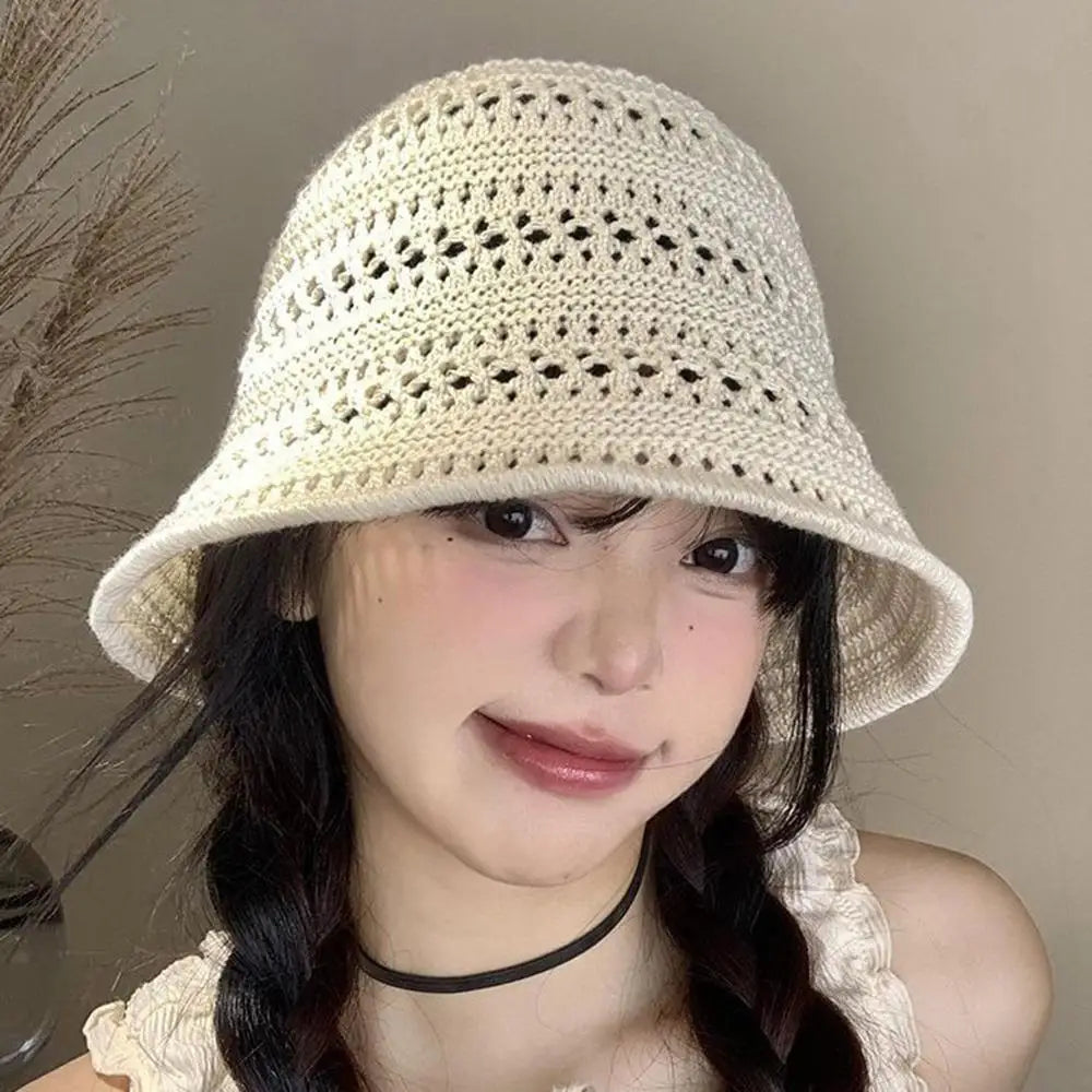 Hollow Knitted Bucket Hat