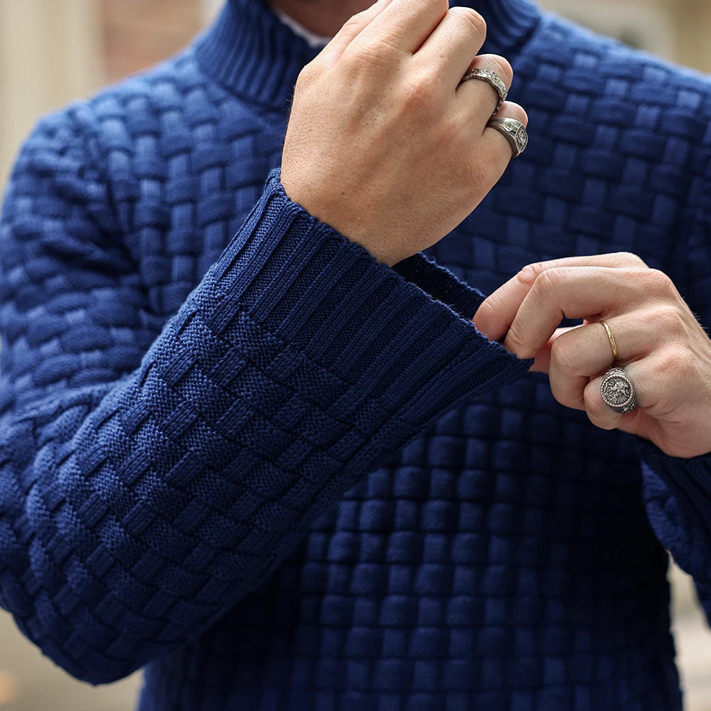 Men’s  Knitted Crew Neck  Long Sleeve Pullover