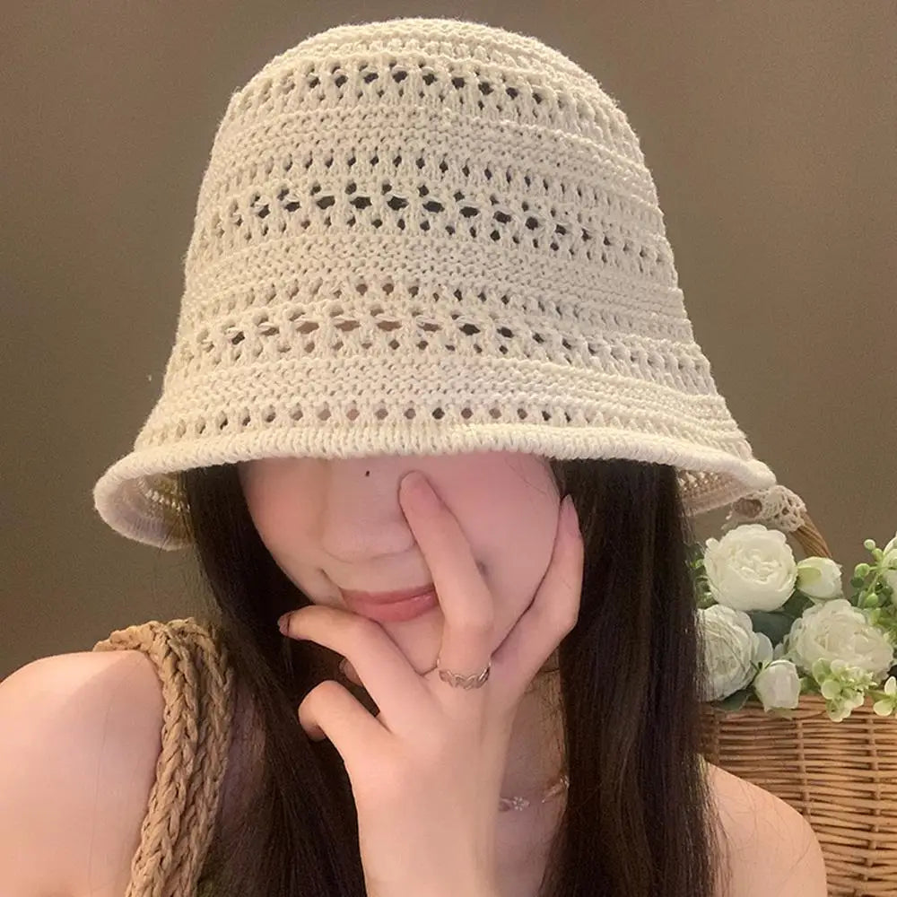 Hollow Knitted Bucket Hat