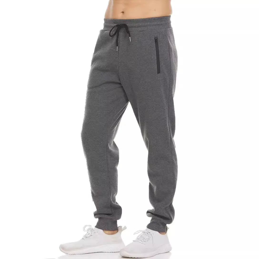 Men Drawstring Zipper Pockets Sweatpants