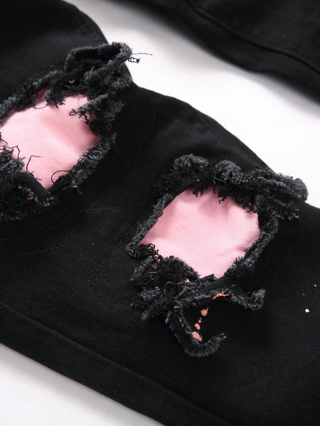 Men Ripped Patchwork Slim Fit Denim