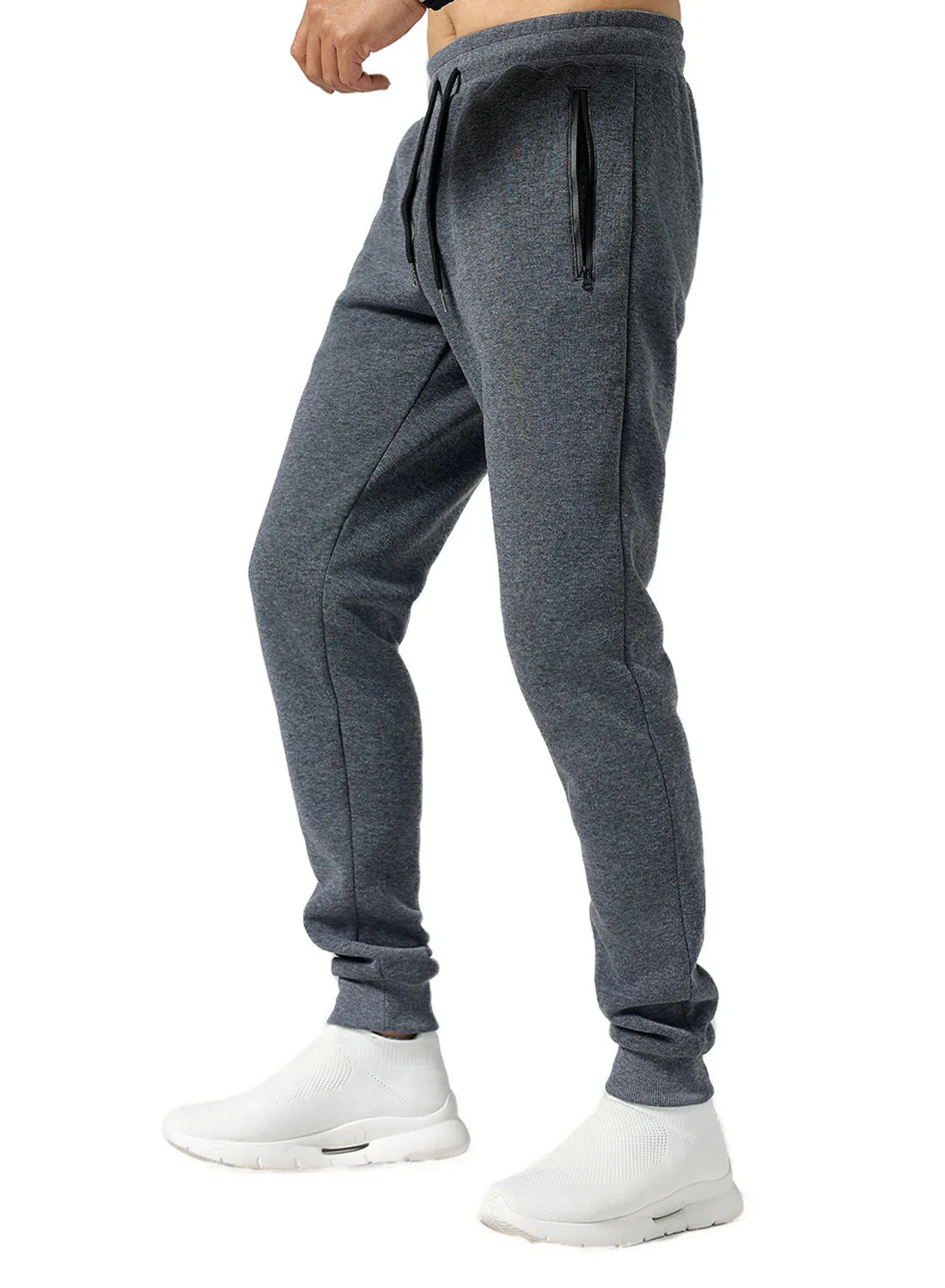 Men Drawstring Zipper Pockets Sweatpants