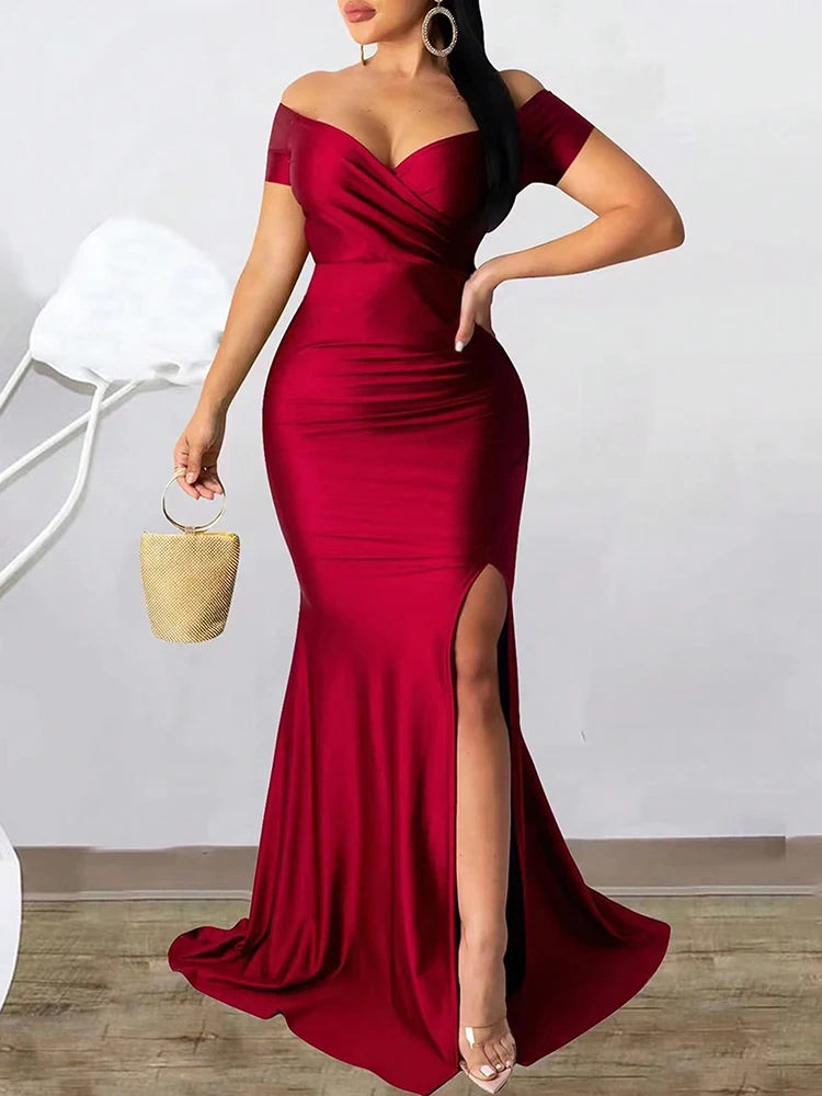 High Slit Evening Maxi Dress