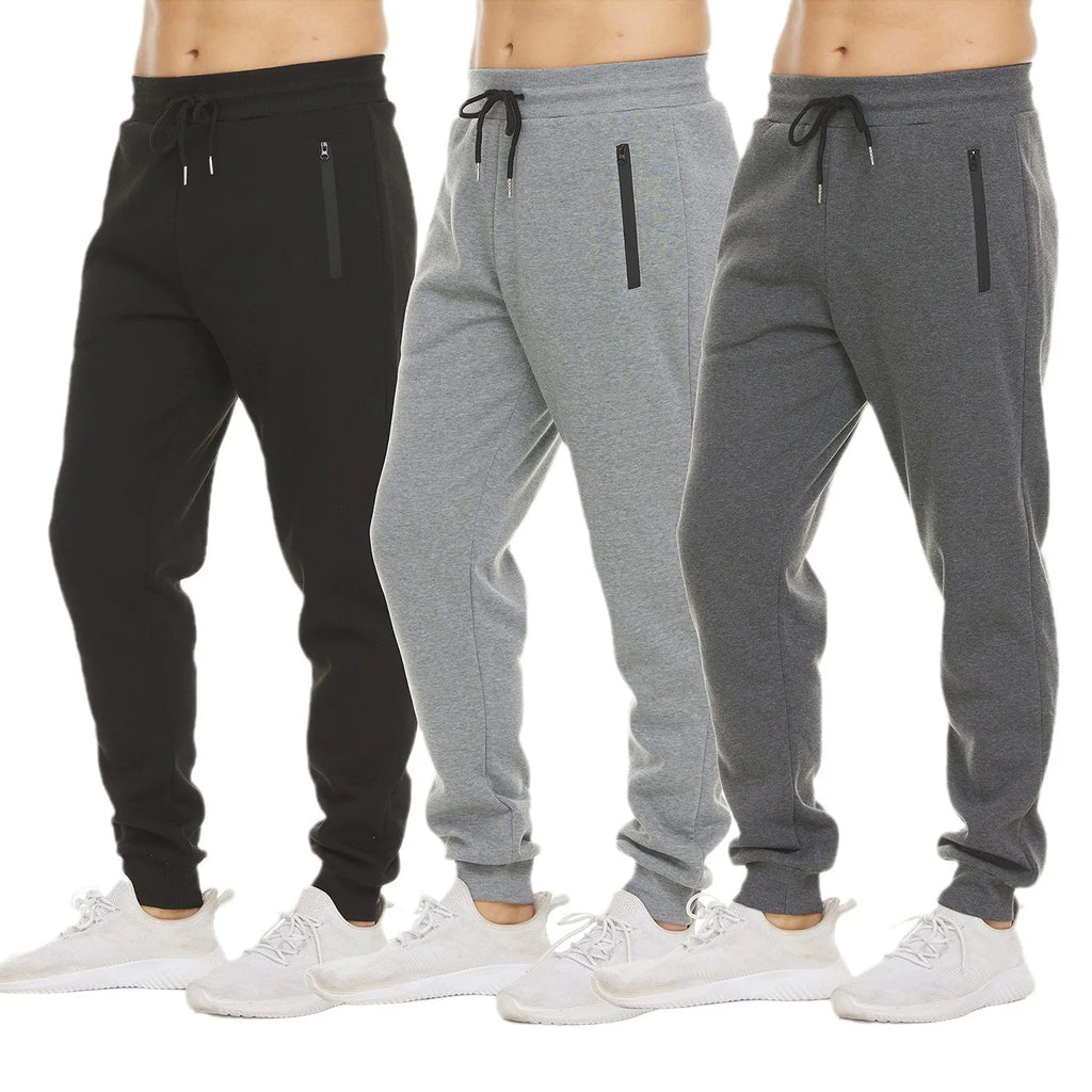 Men Drawstring Zipper Pockets Sweatpants