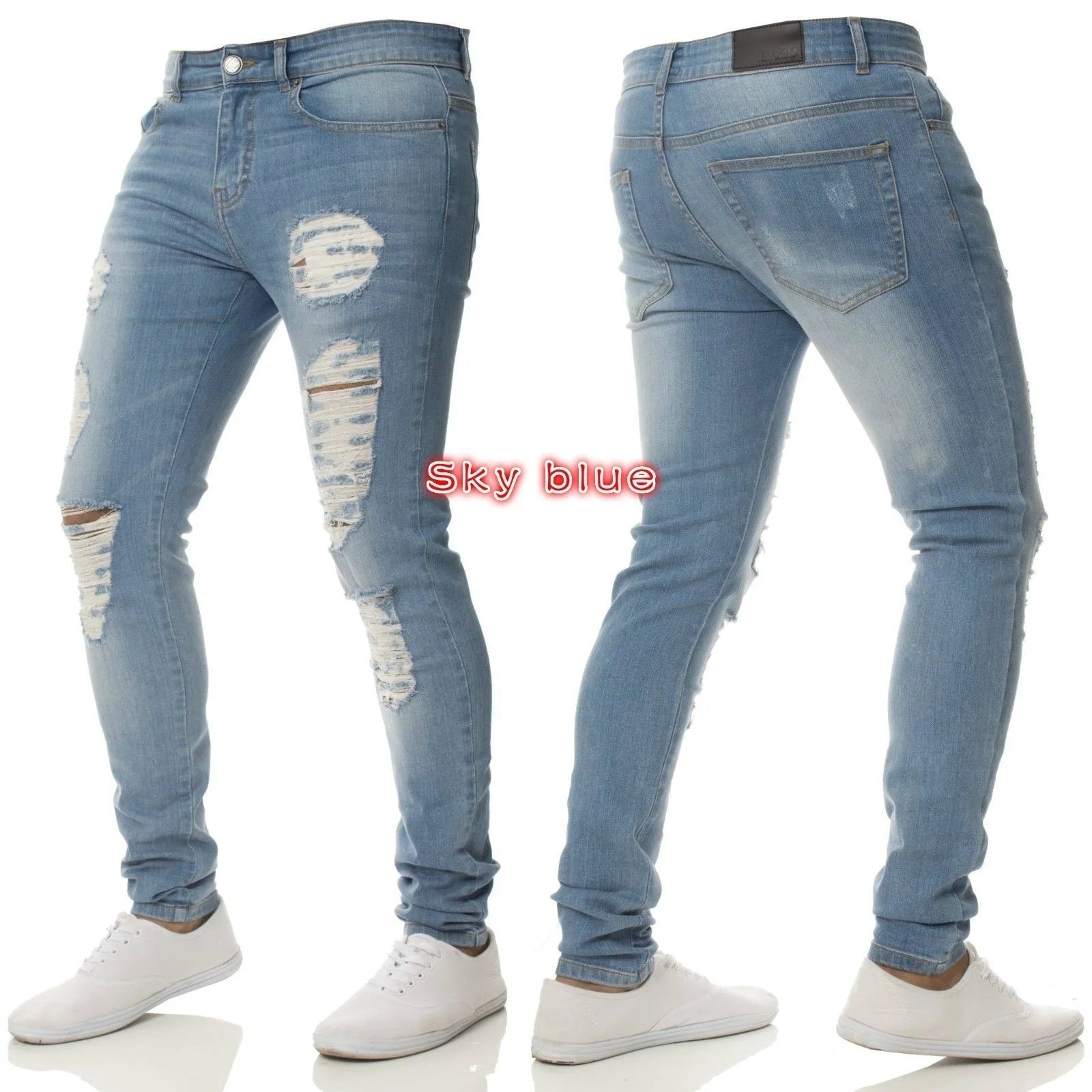 Mens Slim Hombre Denim Jeans