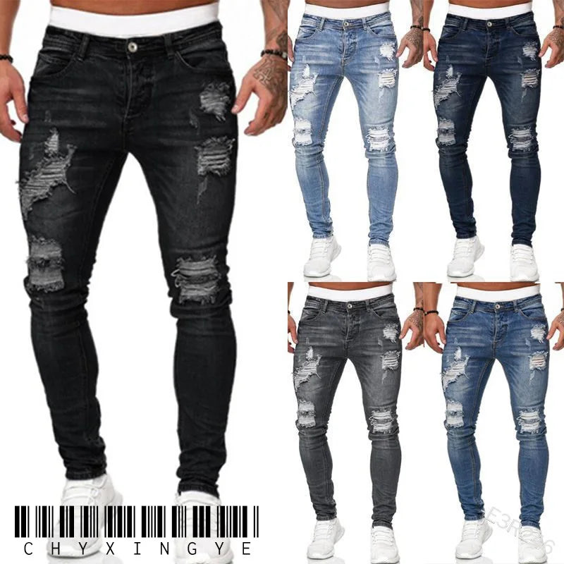 Mens Slim Hombre Denim Jeans