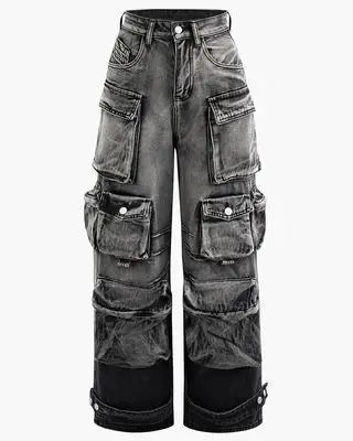 Women's Multi-Pocket Baggy Jeans