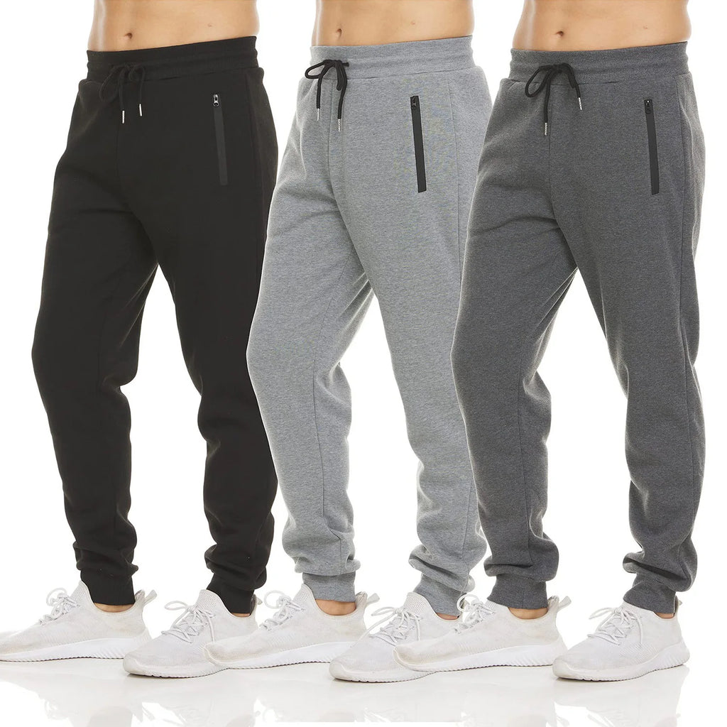 Men Drawstring Zipper Pockets Sweatpants