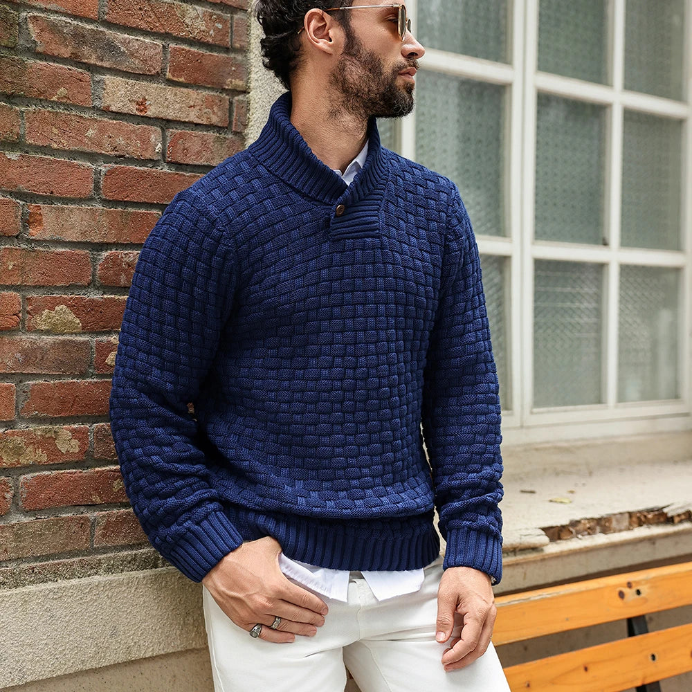 Men’s  Knitted Crew Neck  Long Sleeve Pullover