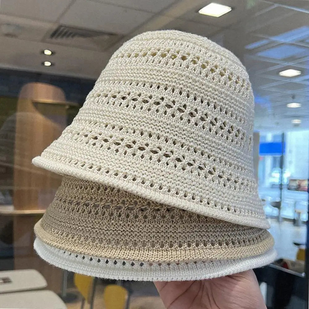 Hollow Knitted Bucket Hat