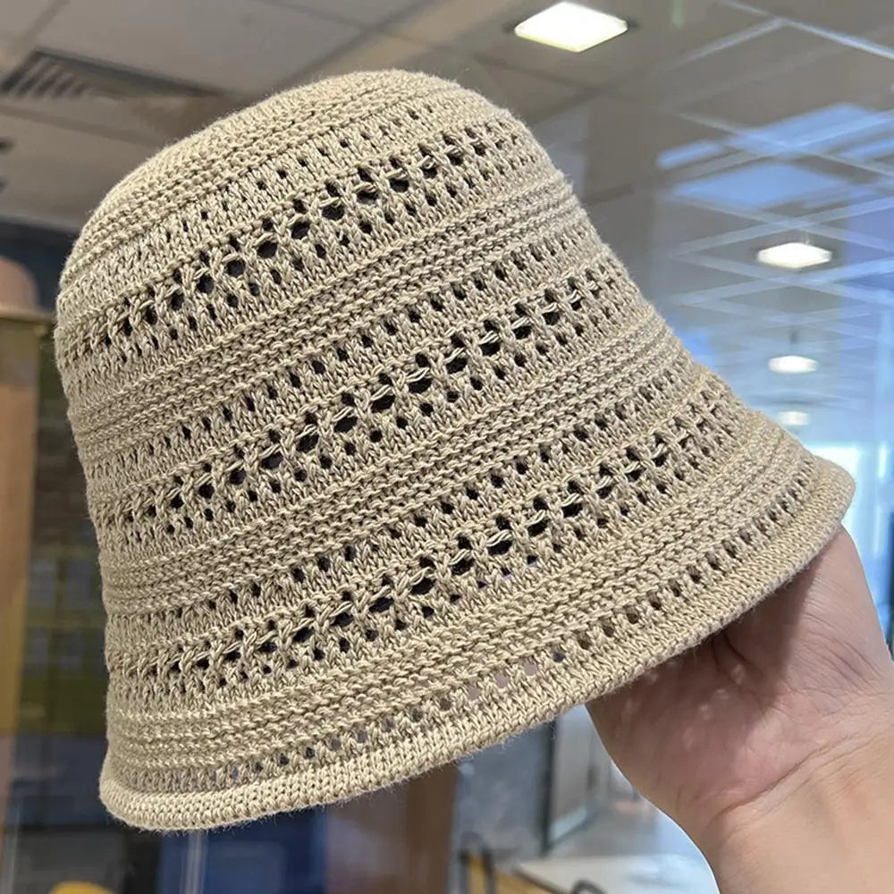 Hollow Knitted Bucket Hat