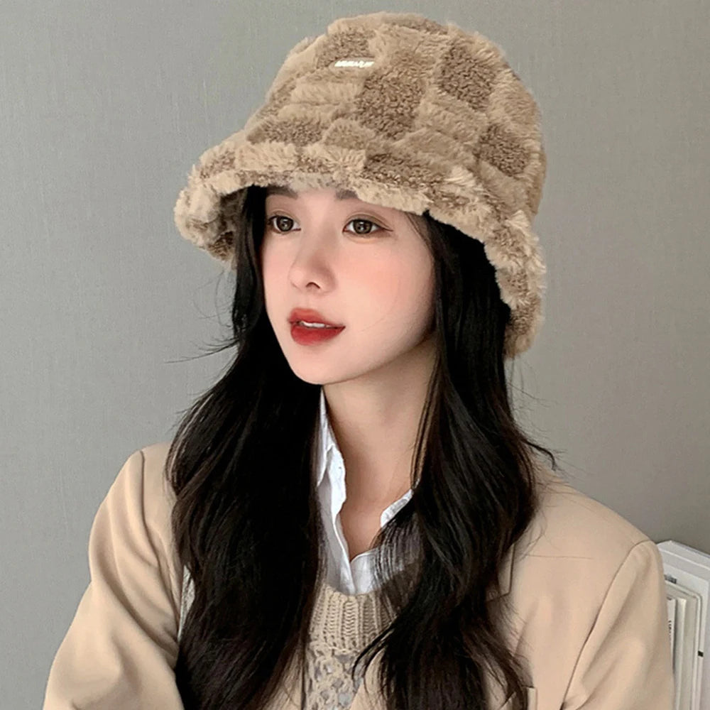 Fashion Lamb Wool Bucket Hat