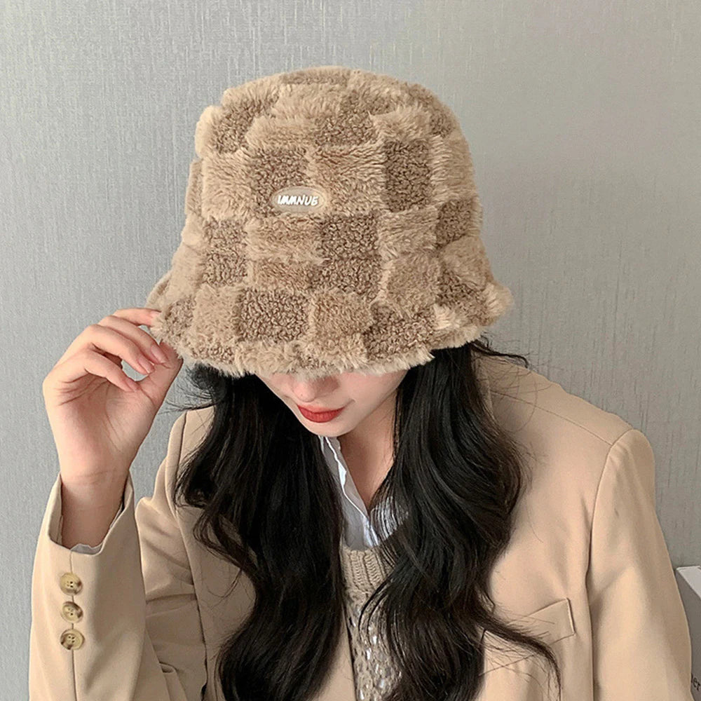 Fashion Lamb Wool Bucket Hat