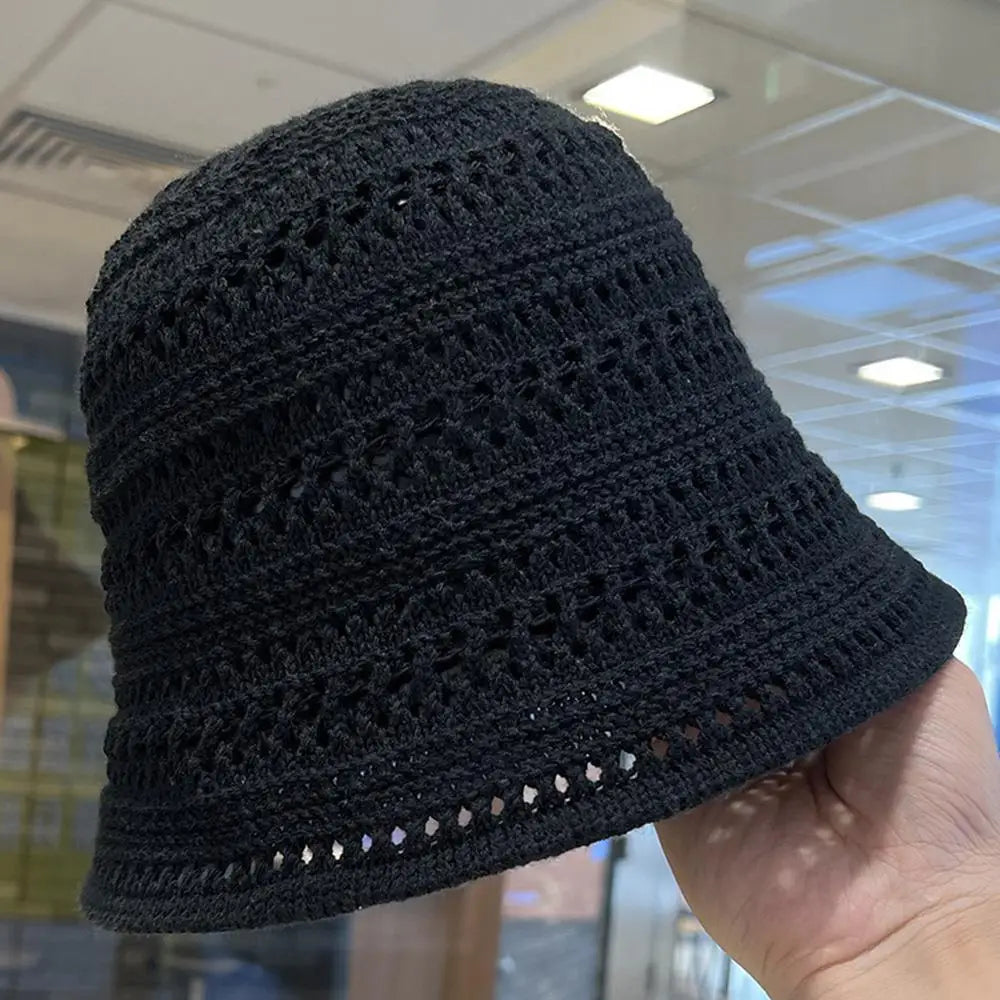 Hollow Knitted Bucket Hat