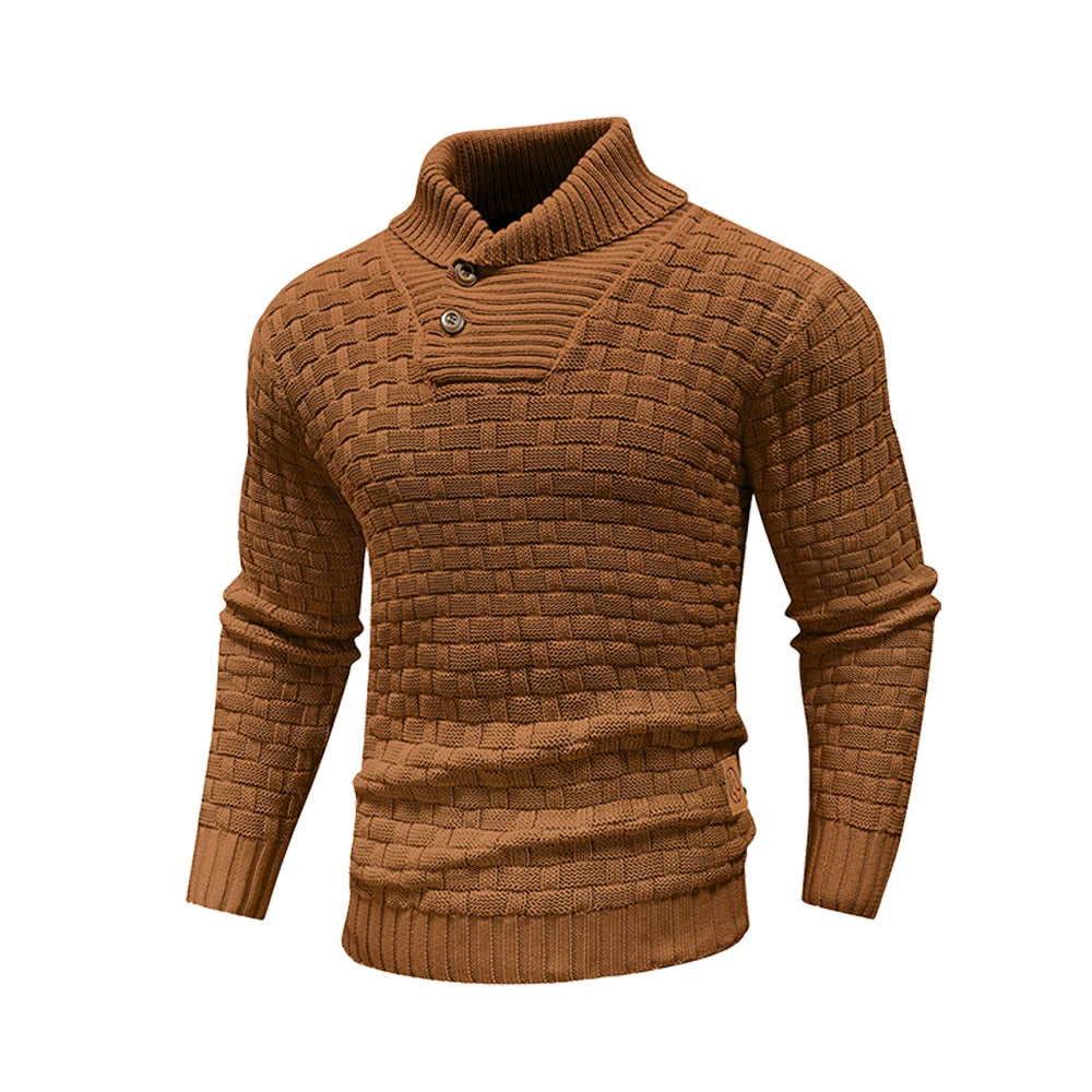 Men’s  Knitted Crew Neck  Long Sleeve Pullover
