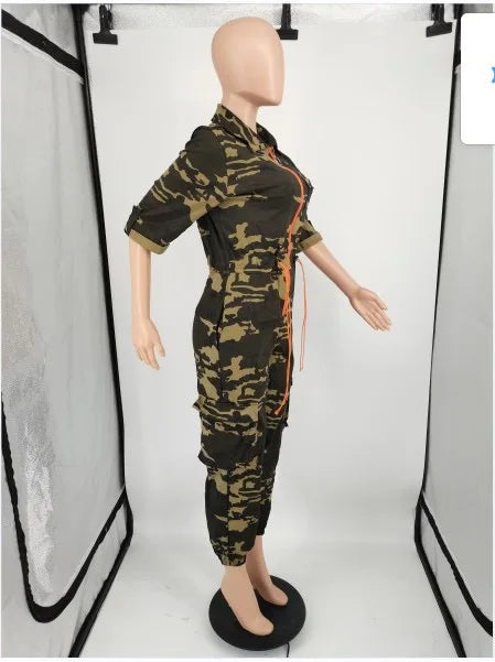 Camouflage Design One Piece Jumpsuit
