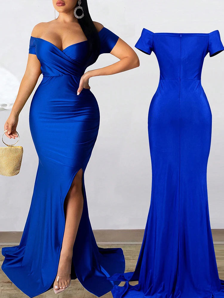 High Slit Evening Maxi Dress