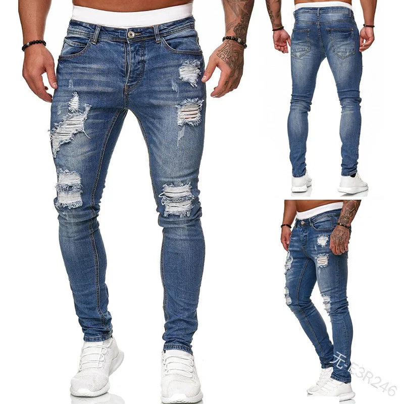 Mens Slim Hombre Denim Jeans