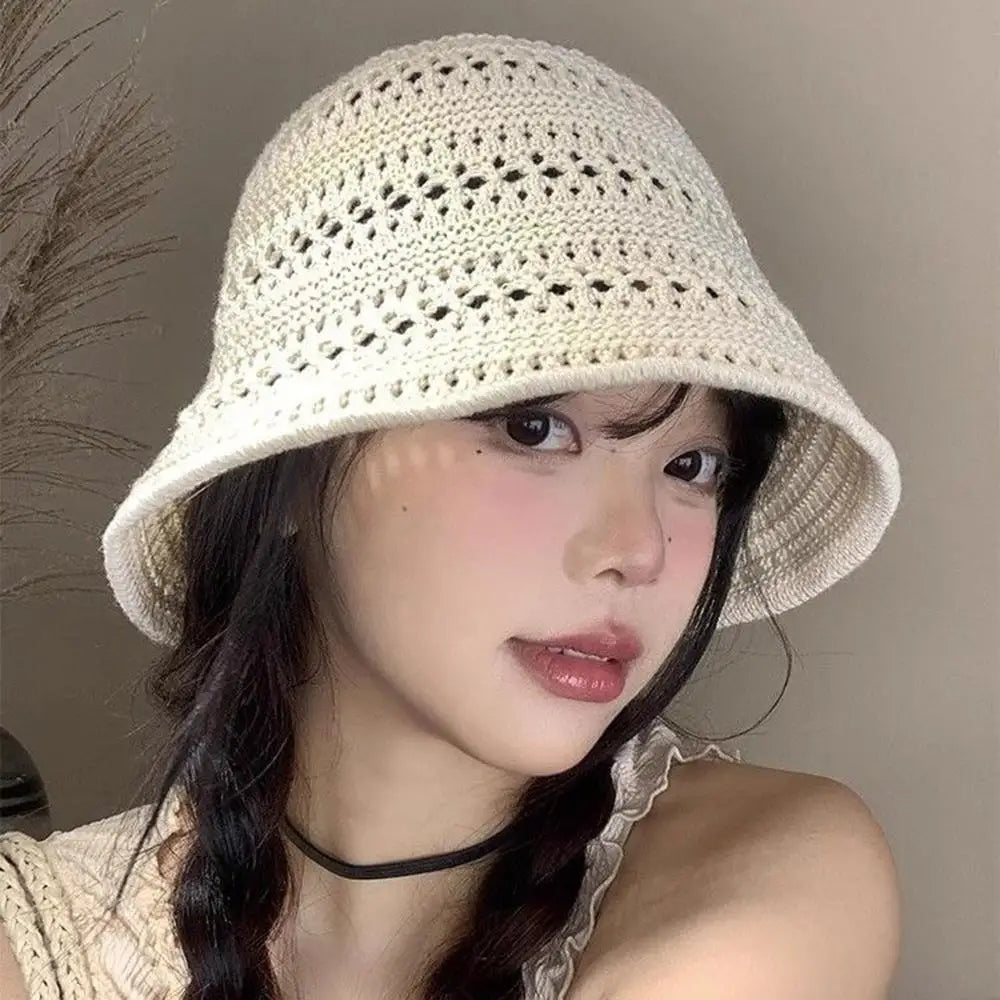 Hollow Knitted Bucket Hat