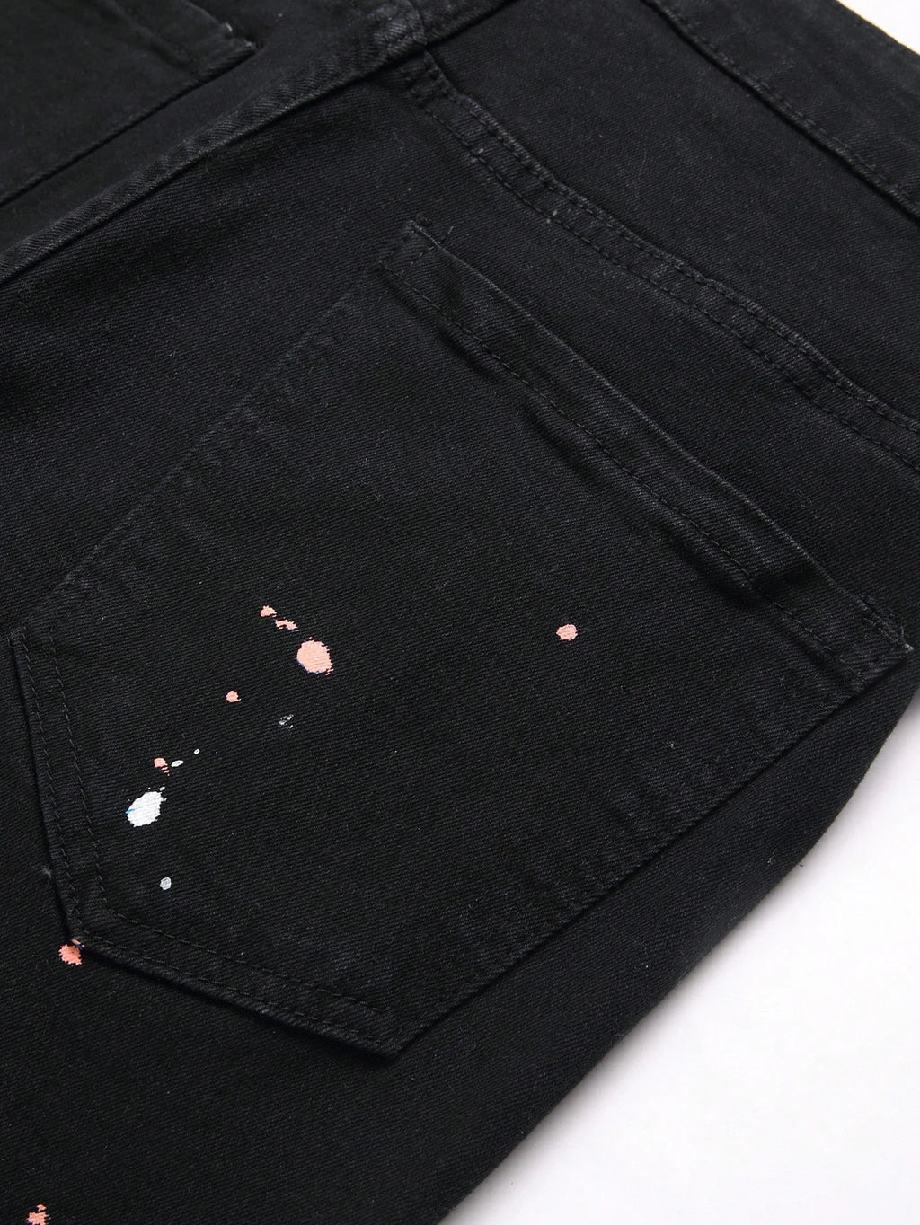 Men Ripped Patchwork Slim Fit Denim