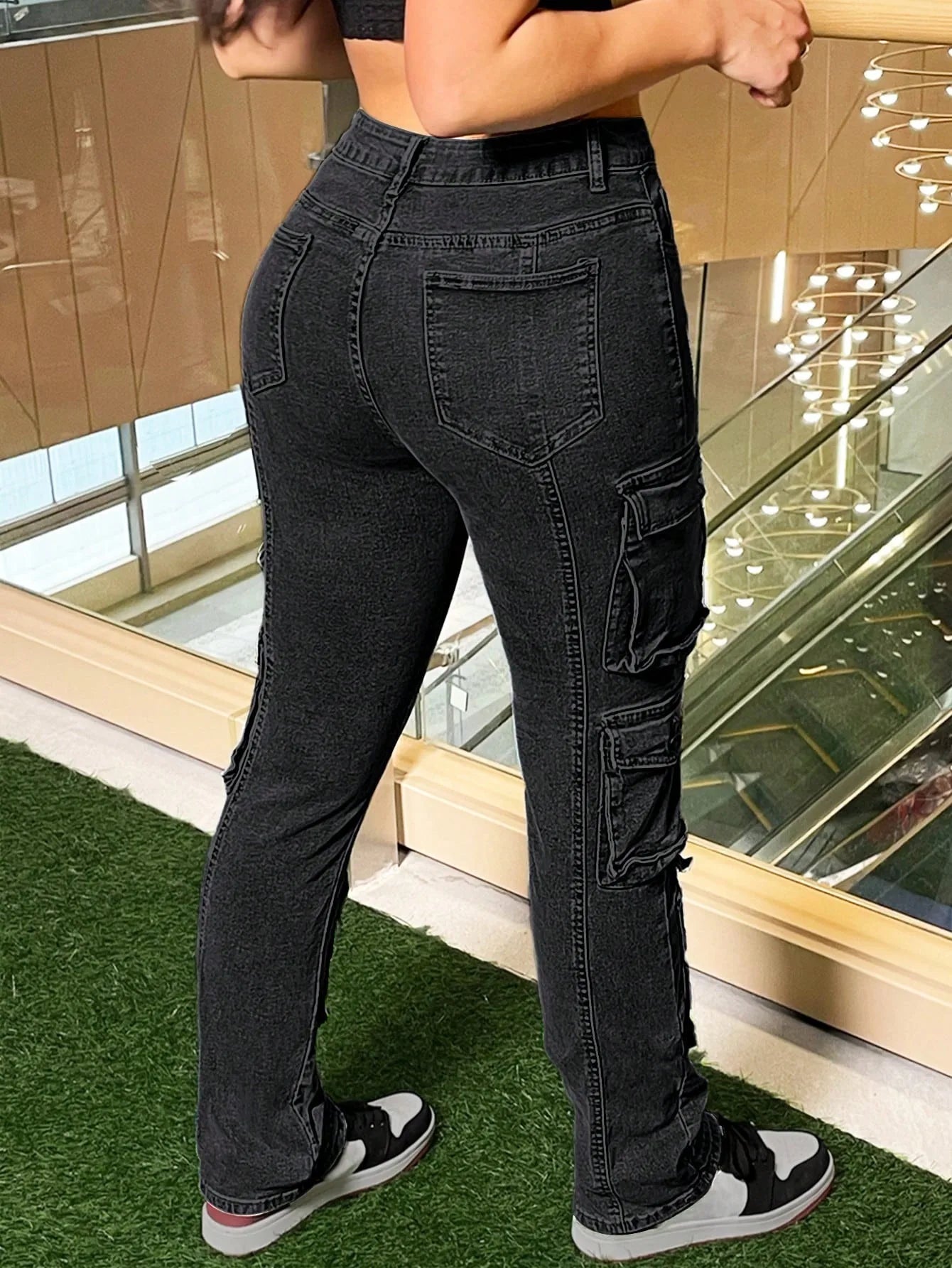 Women Cargo Slim-Fit Jeans