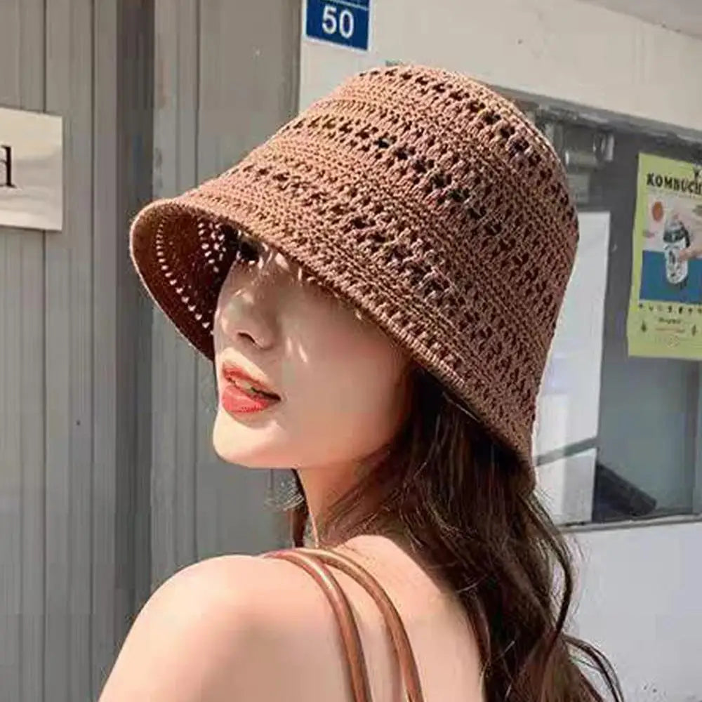 Hollow Knitted Bucket Hat