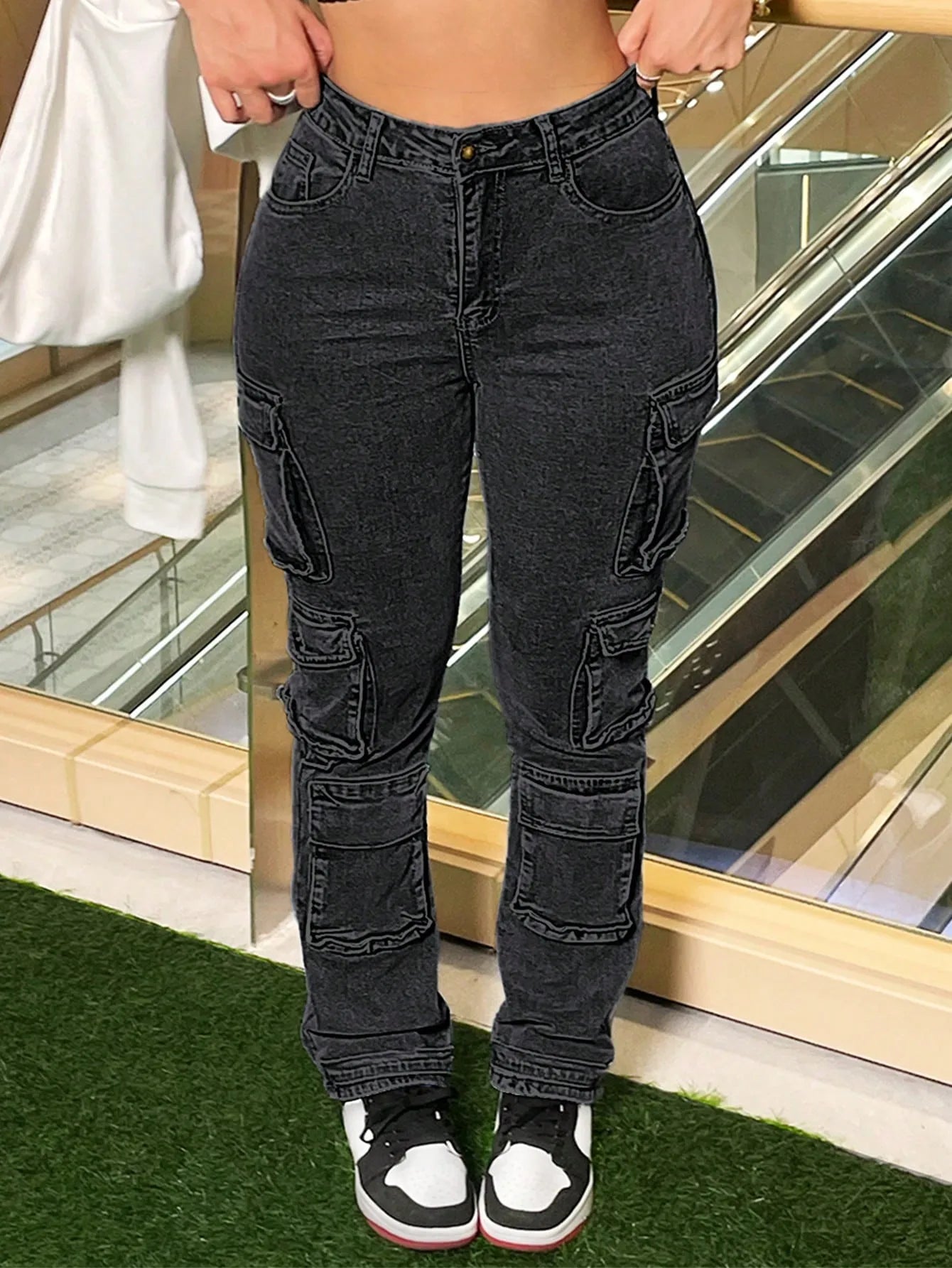 Women Cargo Slim-Fit Jeans